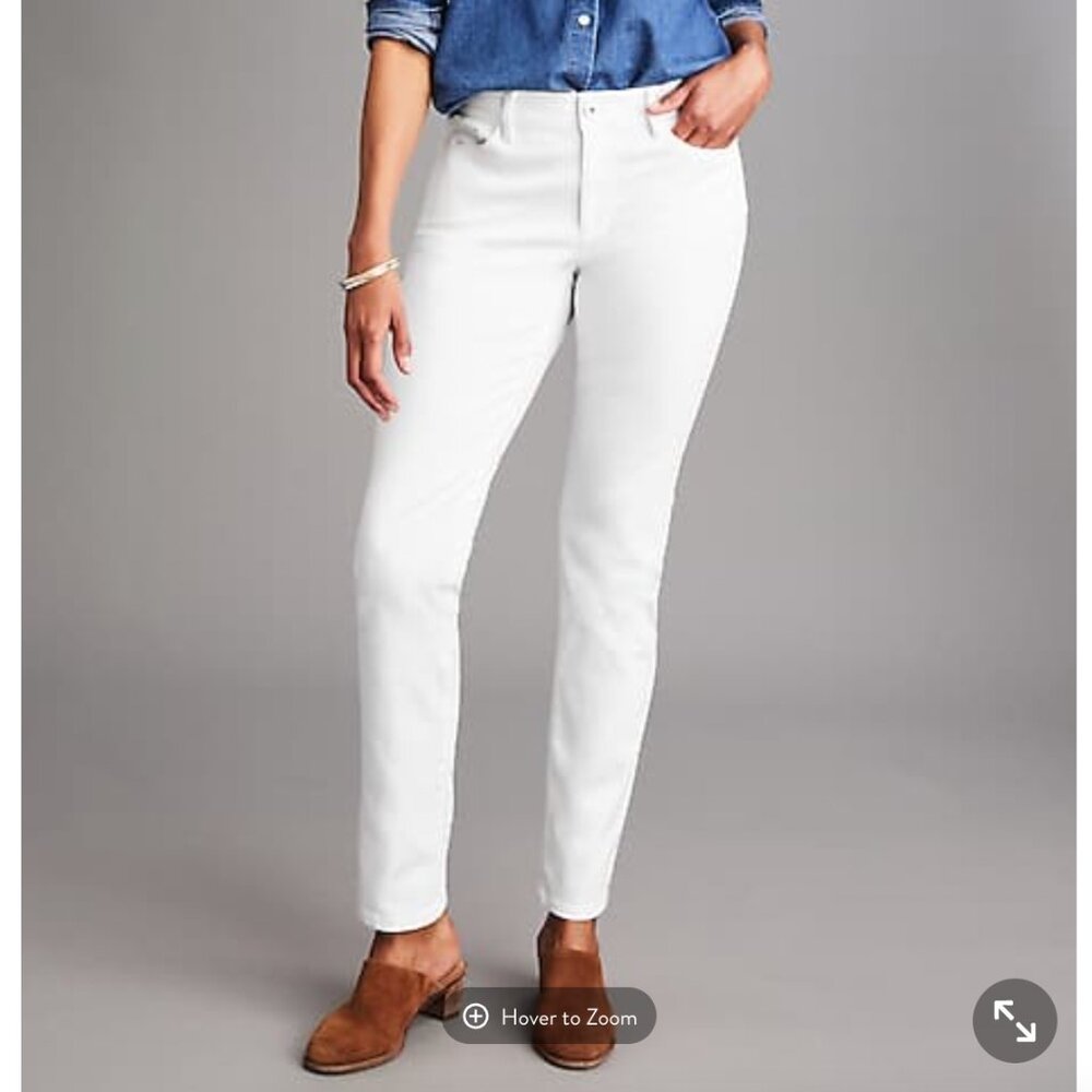 J. Jill White Denim Pants Authentic Fit Slim Ankle - size 10 petite.